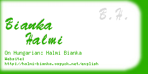 bianka halmi business card